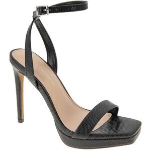 BCBGeneration Caroline Platform Sandal 10M Black Open Toe Ankle Strap High Heels